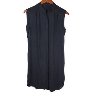 All Saints Sirius Dress Silk Womens 4 Black Long Tunic Dress Minimalist Luxury